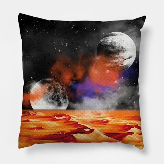 Dune retro travel art print Pillow by 2ToastDesign