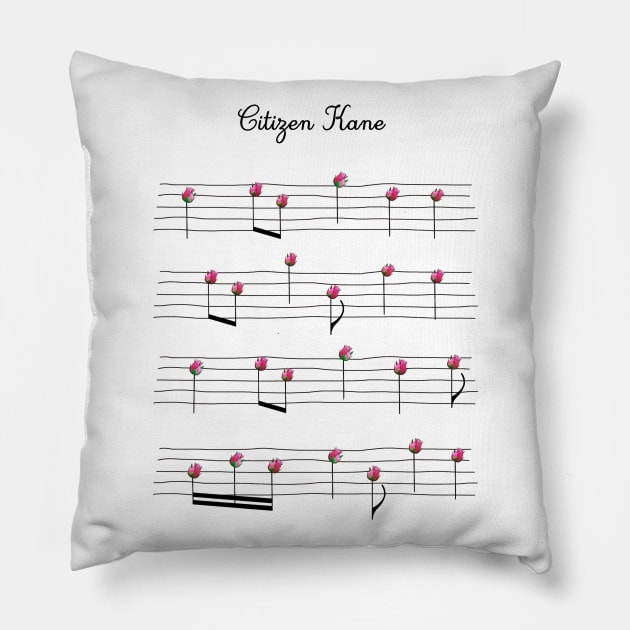 Citizen Kane Orson Welles cinema music fan art roses Pillow by Rozbud