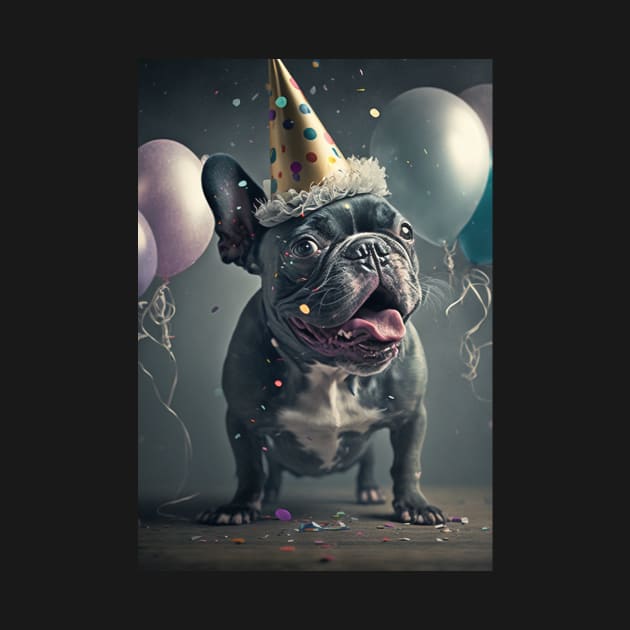 Black French Bulldog Birthday Card #2 by candiscamera