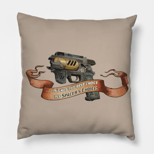 Spacer's Choice Hand Gun - The Outer Worlds Pillow by Starquake