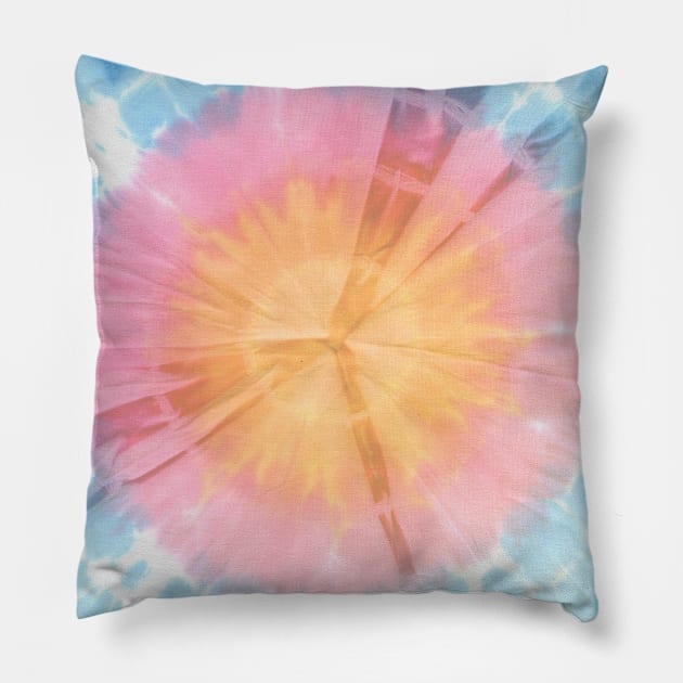 Pattern- Pastel rainbow tie dye Circle Pattern mask Aesthetic Pink, Blue, Yellow, Brown and Cream Design Pillow by best-vibes-only