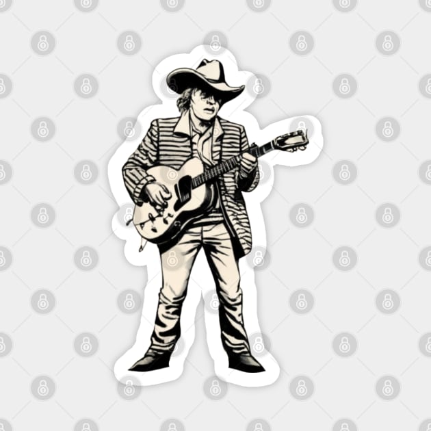 Dwight Yoakam Playing Guitar Magnet by Aldrvnd