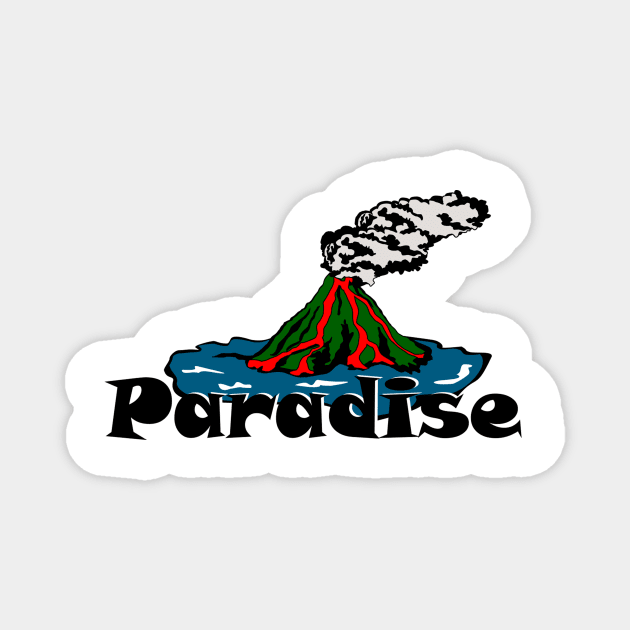 Volcano Paradise Magnet by Killer Rabbit Designs