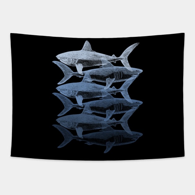 Shark Sketches Tapestry by Street Cat