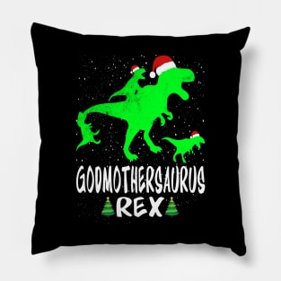 Godmother T Rex Matching Family Christmas Dinosaur Shirt Pillow