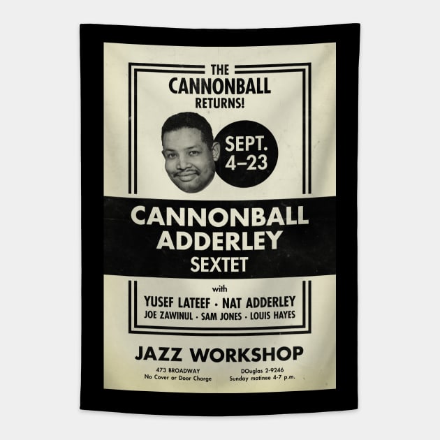 Cannonball Adderley Sextet - Jazz Workshop Revisited - San Francisco - 1962 Tapestry by info@secondtakejazzart.com