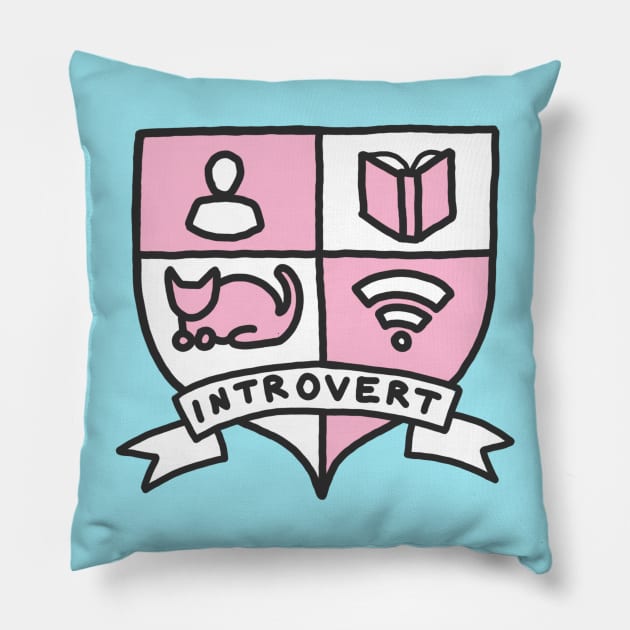 Introvert cat lady netflix wifi books fandom reading awkward print Pillow by bigkidult