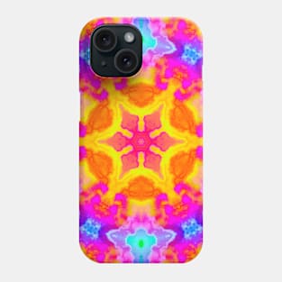 Radiant mandala with star - yellow + blue Phone Case