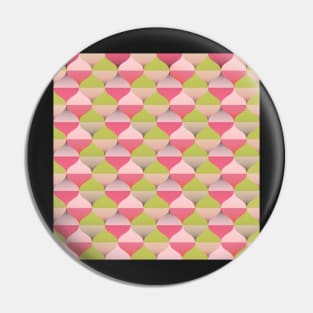 60s Retro vibes pattern, in pink and lime green Pin