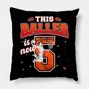 This Basketball Baller Is Now 5 Years Old Happy My Birthday Pillow