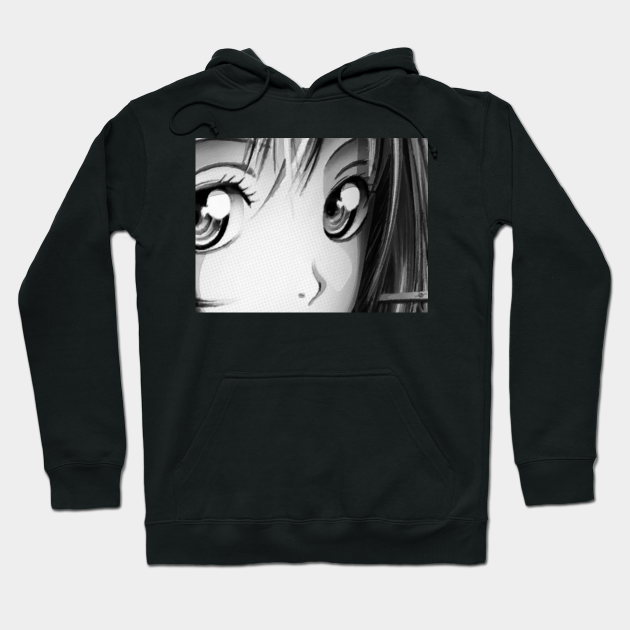 anime girl with black hoodie