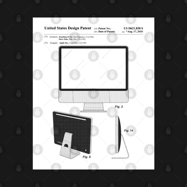 iMac Computer Patent - Apple Fan Tech Home Office Art - White by patentpress