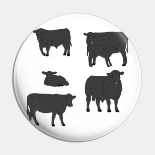 Angus Cattle Pack Pin