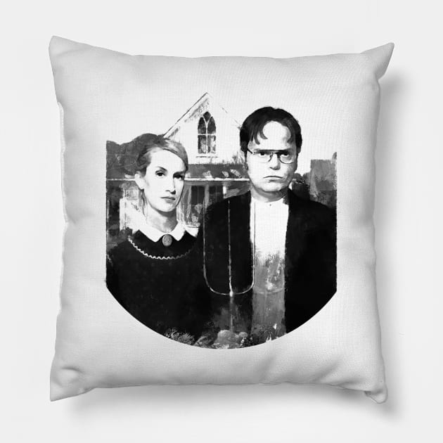 Dwight And Angela - The Office Funny T-shirt - Shrute Farms Pillow by truefriend