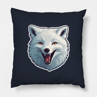 Smiling arctic fox head Pillow