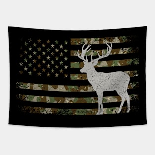 Deer USA flag camoflag  Hunting Hunter  Elk Buck vintage Tapestry