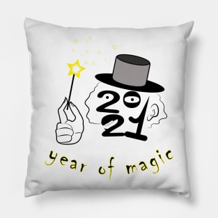 happy new year 2021, year of magic , funny gift idea Pillow