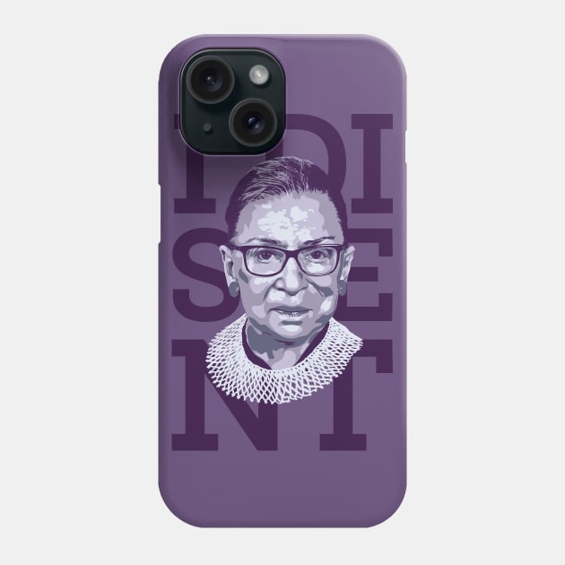 I Dissent RBG Feminist Digital Painting Phone Case by polliadesign