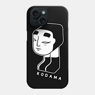 Not a traditional Kodama spirit, a ghost with onna men mask in white ink Phone Case