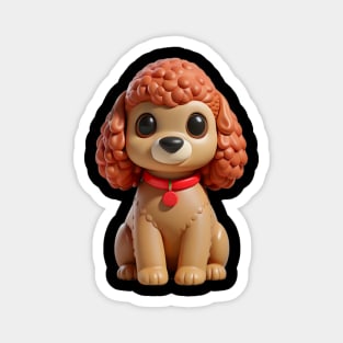 Cartoon Poodle Hypoallergenic Dog with Big Eyes & Cozy Vibes Magnet