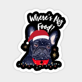 Adorable Blue French Bulldog Puppy in Christmas Costume Food Christmas Foodie Magnet