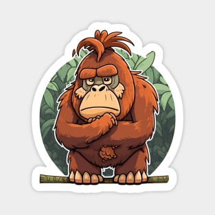 Grumpy Orangutan - Cute Magnet