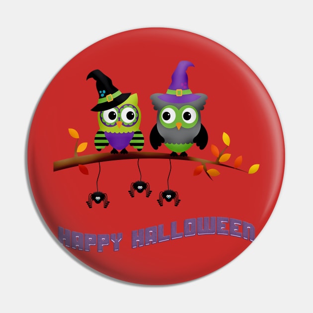 Happy Halloween Owl Pin by holidaystore