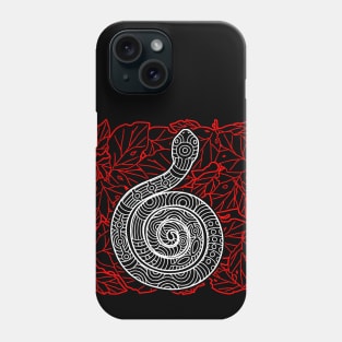 Tribal Snake Ink Art Tattoo Red White Phone Case