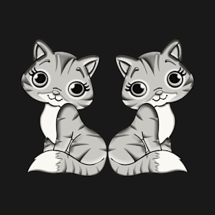 Happy Smiling Gray Cat T-Shirt