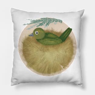 Nesting Painted Bunting Dot Pillow