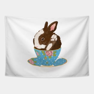 Baby bunny in a teacup Tapestry