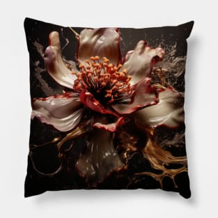 Fluid Blossom Art 3D Digital Art Pillow