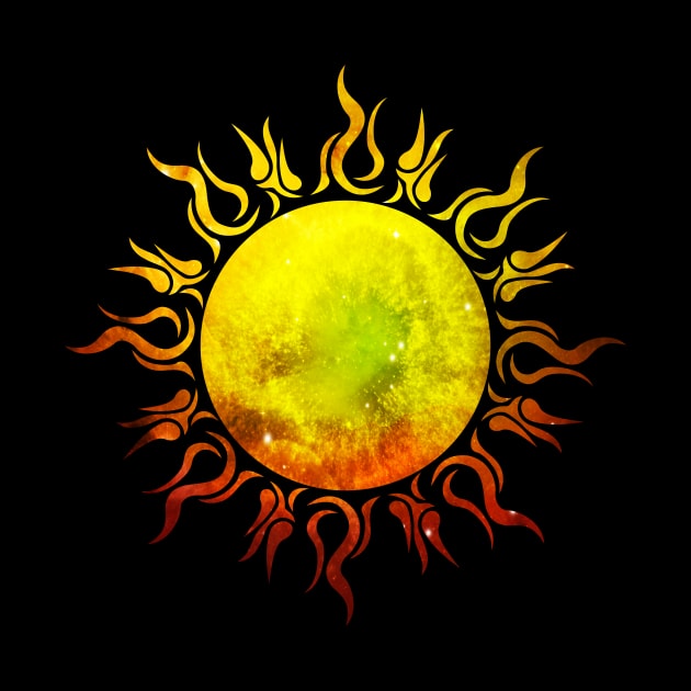 Burning Sun Tribal Tattoo Star Universe by Foxxy Merch