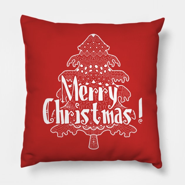 Merry Christmas - Tree Pillow by MarinasingerDesigns