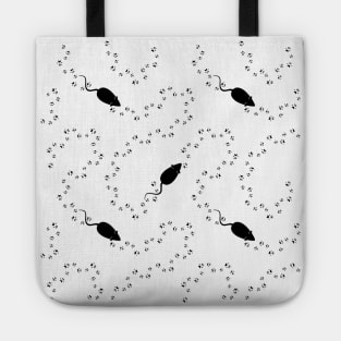 Mice, rats pawprints pattern. Tote