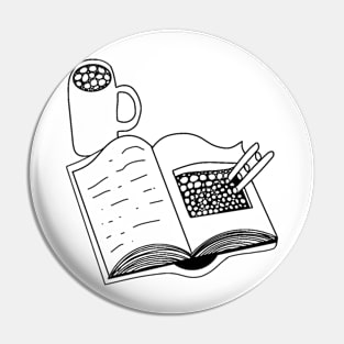 Book and coffee Pin