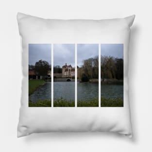 The castle of Sercy is a 12th-century castle in the Bourgogne-Franche-Comte. Cloudy winter day Pillow