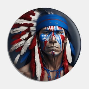 [AI Art] Robust Average Native American man Pin