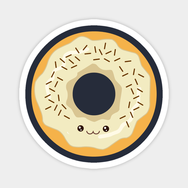 White Cream Donut Magnet by AnishaCreations