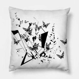 Abstract Line Art - Butterfly Pillow