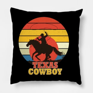 Western Texas Sunset Cowboy Pillow