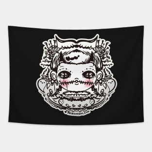 cute halloween whimsical cute girl illustration Tapestry