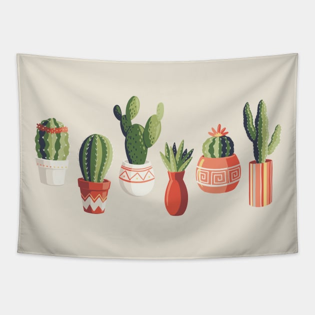 Cactus Line-Up Tapestry by Abbilaura