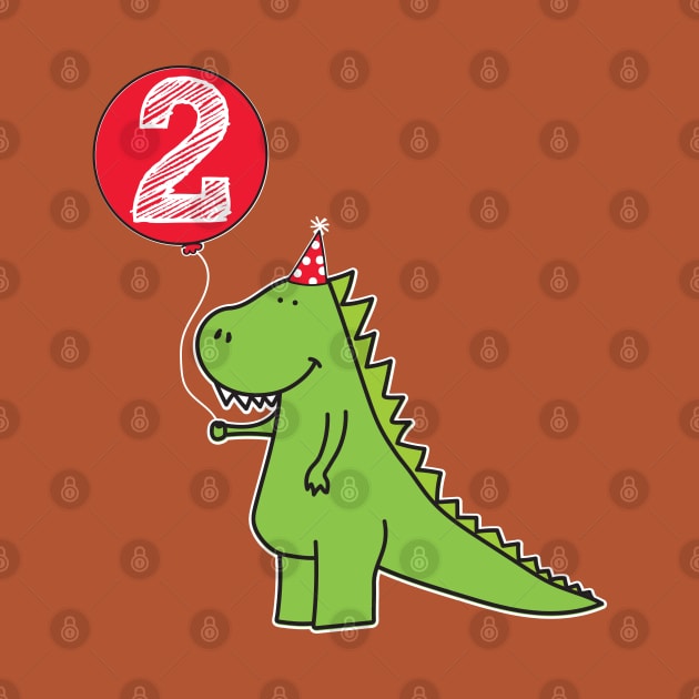2nd Birthday Dinosaur Shirt for Toddlers by HungryDinoDesign