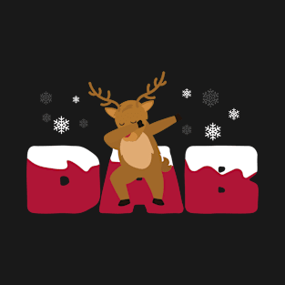 Kids Xmas - DAB, Dabbing Reindeer, Dabbing in the Snow T-Shirt