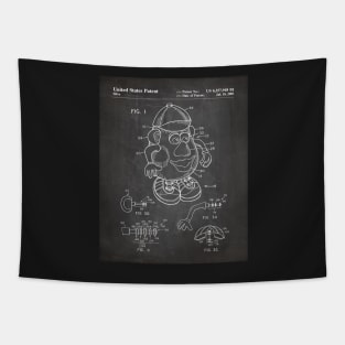 Retro Toys Patent - Kids Toy Childrens Bedroom Art - Black Chalkboard Tapestry