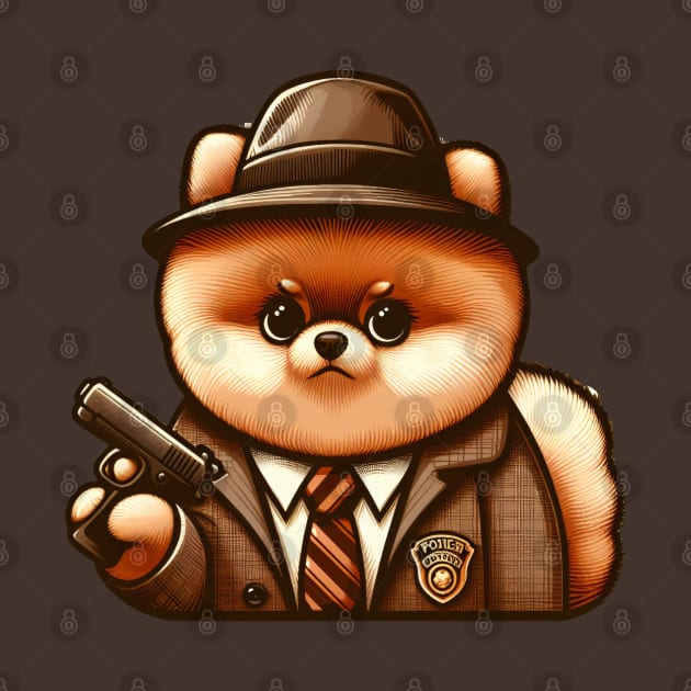 Pomeranian Detective by k9-tee