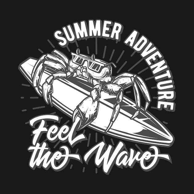 Summer Adventure Feel The Wave Surfing Gift Shirt by gdimido