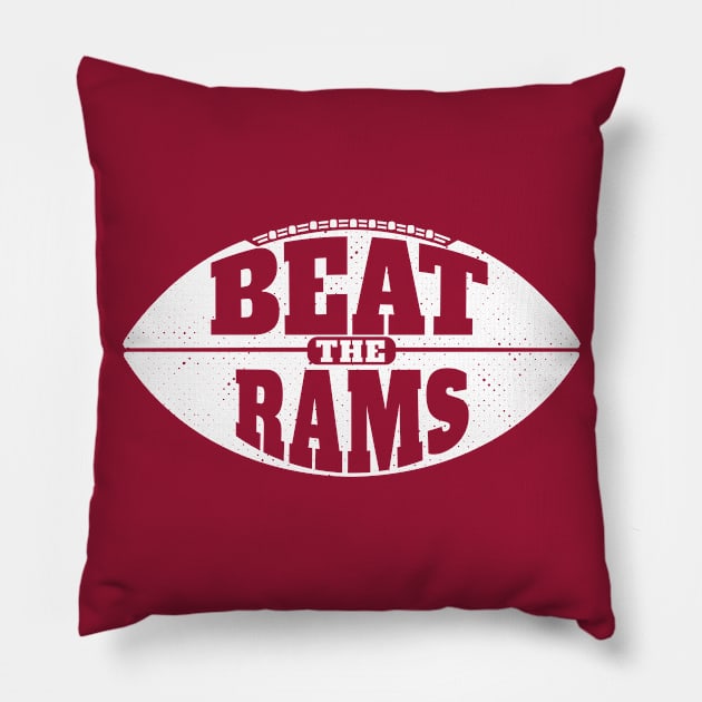 Beat the Rams // Vintage Football Grunge Gameday Pillow by SLAG_Creative