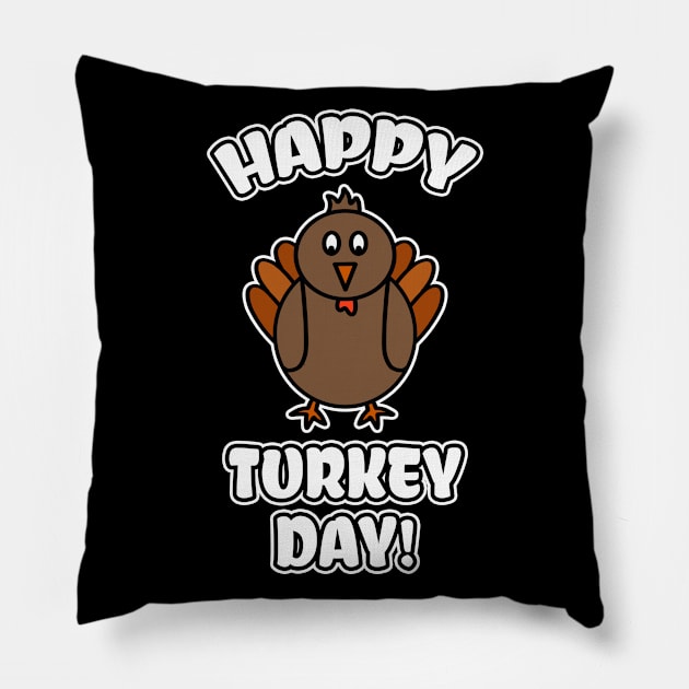 Happy Turkey Day Pillow by LunaMay